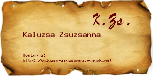 Kaluzsa Zsuzsanna névjegykártya