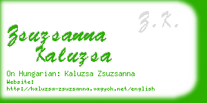 zsuzsanna kaluzsa business card